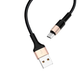 Кабель Hoco X26 Micro USB для быстрой зарядки и передачи данных черный с золотым 1 метр 2A - изображение 1