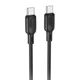 Дата кабель Borofone BX113 Lenny Type-C to Type-C 60W (1m) (Black) (258057) - зображення 1