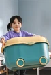 Ящик для зберігання іграшок POPPET «Каченя Блу» 71 л на колесах із кришкою-панеллю для конструктора Дупло, великий PP-001B-L - зображення 3