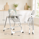 Стільчик для годування BabyChair X-715 2в1 зі шезлонгом, регульованою спинкою, столиком та колесами, складний - зображення 6