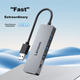 USB-хаб Lenovo H1-A04 PRO металлический, 3×USB 3.0 и Type-C, 0.25 м - изображение 4