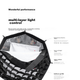 Восьмиугольный софтбокс AMBITFUL PS50SE с глубоким отверстием и сетчатой решеткой, портативный мини-светильник для заполнения светового потока, подходит для прямых трансляций, Shenniu SL150III/Yongnuo Lux100 - зображення 10