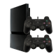 Набор Консоль Sony PlayStation 2 Slim SCPH-7xxx Chip Black Б/У + Геймпад Проводной DualShock 2 2шт - изображение 1