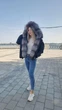 Жіночий чорний бомбер з натуральним хутром блюфрост L - изображение 3