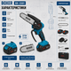 Аккумуляторная цепная пила Boxer BX3301 21 В 2 аккумулятора шина 15 см мини пила для обрезки деревьев веток и дров - изображение 3