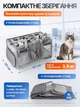 Сумка переноска для кота кошки собаки домашних животных двухместная сумка с окошком и выдвижной ручкой на колесиках колесах кошачьи сумки для переноски котов кошек маленьких собак серая (002271) - изображение 7