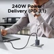 Кабель USB-С to USB-С Ugreen L705 40Gbps PD3.1 240W для быстрой зарядки, 8K 60Hz для монитора, ноутбука, MacBook, iPhone 17 16 15 и Samsung 1m Black (65175) - изображение 3