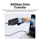 Кабель USB-С to USB-С Ugreen L705 40Gbps PD3.1 240W для быстрой зарядки, 8K 60Hz для монитора, ноутбука, MacBook, iPhone 17 16 15 и Samsung 1m Black (65175) - изображение 4