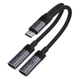 Аудиокабель ACEFAST J14 USB-C 2-in-1 charging audio adapter Black - изображение 1