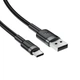 Кабель ACEFAST C22-04, USB to Type-C, 3A, 1.2m, Nylon Braid, Aluminum Alloy + TPE connectors, Black - изображение 4