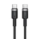 Кабель ACEFAST C22-03, Type-C to Type-C, 60W, 3A, 1.2m, Nylon Braid, Aluminum Alloy + TPE connectors, Black - изображение 1