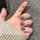 Накладні нігті з клеєм Котяче око MY112 Сірий 24 шт (A9591) - зображення 4