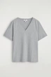 Футболка жіноча COS v-neck cotton t-shirt 1277147006 S Сірий - изображение 4