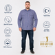 Рубашка Gold Golf Man мужская в клетку с длинным рукавом прямого кроя,10XL, Синий с красным - изображение 7