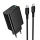 Сетевое зарядное устройство HOCO CS93A Leader Single Port PD 20W Type-C + кабель Type-C to Type-C 1m Black - изображение 1