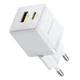 Мережевий зарядний пристрій на 30W Baseus Palm Fast Charger (USB-A, Type-C, QC3.0, PD3.0). White - зображення 4
