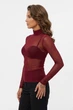 Кофта женская однотонная бордового цвета Fashion размер 42-44 (217330) - изображение 2
