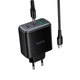 Мережевий зарядний пристрій HOCO C160A Upgrade PD charger Type-C cable 65W Black - зображення 6