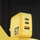 Мережевий зарядний пристрій Veron TC-67 GaN 67W Yellow - зображення 3