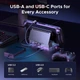 Док станция UGREEN CM800 9in1 USB-C Output：1×DP, 1×USB-C, 3×USB-A, 1×RJ45, 1×SD Card Slot, 1×TF Card Slot Space Gray - изображение 6