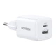 Мережевий зарядний пристрій UGREEN X514 20W 2-Port GaN Fast Charger EU White - зображення 2