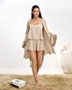 Пижама женская тройка халат майка шорты Priscilla Collection Бежевый, L/XL - изображение 1
