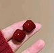 Жіночі сережки "Квадратики" 1.2 см jewelry Бордового кольору - зображення 2