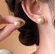 Женские сережки "Квадратики" 1.2см jewelry Золотистые - изображение 1