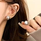 Жіночі сережки "Квадратики" 1.2 см jewelry Сірого кольору - зображення 6