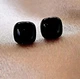 Женские сережки "Квадратики" 1.2см jewelry Черного цвета - изображение 6