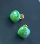 Жіночі сережки "Квадратики" 1.2 см jewelry Світло -зелені - зображення 7