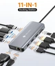 USB-C док-станция NOVOO 11 в 1 (Dual HDMI, VGA, Ethernet, PD 100W) мультихаб для ноутбука - изображение 2