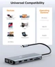 USB-C док-станция NOVOO 11 в 1 (Dual HDMI, VGA, Ethernet, PD 100W) мультихаб для ноутбука - изображение 7