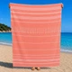 Полотенце пештемаль Turkey Towel 100х180 легкое большое для пляжа бассейна бани сауны подстилка на дачу пикник природу отпуск море полоса оранжевый - изображение 1