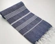 Рушник пештемаль Turkey Towel 100х180 см легкий великий для пляжу басейну бані сауни підстилка на дачу пікнік природу відпустку море полоса темно-синій - зображення 2