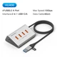 USB 3.2 Gen 2 хаб Blueendless HU406 4 в 1 hub 60см металевий - зображення 5