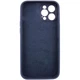 Силіконовий чохол Silicone Silk Full Camera Protective (AA) No Logo для iPhone 12 Pro (Айфон 12 про), матова накладка Soft Touch з повним захистом камери, корпусу, м'якою підкладкою з мікрофібри Midnight blue - изображение 4