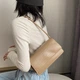 Женская классическая сумка 5611 рептилия через плечо клатч на короткой ручке багет бежевая - изображение 2
