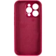 Силіконовий чохол Silicone Silk Full Camera Protective (AA) No Logo для iPhone 15 Pro Max (Айфон 15 про макс), матова накладка Soft Touch з повним захистом камери, корпусу, м'якою підкладкою з мікрофібри Rose Red - изображение 2