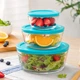 Набор стеклянных мисок с крышками Glass Bowl 3 шт 0.6 л, 1.0 л, 1.5 л (26006 G) - изображение 3