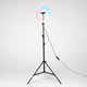 Набор кольцевая лампа для селфи RGB LED 26 см со штативом 2м и держателем для телефона, светодиодная лампа для блоггеров, макияжа, фото и видеосъемки с регулировкой яркости 10-100%, холодный/теплый/RGB свет Черная MJ26T - изображение 3