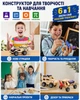 Детский STEM-конструктор 6 в 1 с электромотором, деревянный набор для сборки и раскрашивания, 12 красок, 2 кисточки, развивающая игрушка - изображение 3