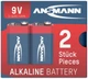 Baterie alkaliczne Ansmann E/6LR61 9V - 2szt. (5015591) - obraz 2
