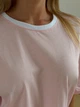 Жіноча бавовняна футболка оверсайз із контрастною горловиною Flawless Femme, Рожевий One Size Oversize - изображение 2