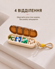 Таблетница на 4 отделения с силиконовым уплотнителем и шнурком — Портативный герметичный органайзер для таблеток, витаминов и БАДов (Бежевый / Коричневый) - изображение 2