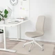 Конференц-стілець, бежевий/білий IKEA LÅNGFJÄLL 092.524.80 - зображення 3