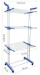 Складна стійка, сушарка для одягу, білизни 3 tiers Garment Rack With Wheels K12-120 металева - зображення 5
