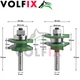 Комплект фрез №1 VOLFIX GRAND з 3-х фрез для мебельної обв'язки з фільонкою (FZ-120-910 + FZ-120-950 d8) - изображение 9