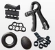 Набор кистевых эспандеров EasyFit GripKit 6 в 1 для тренировки кисти, пальцев и предплечья Черный (EF-1990s-7-BK) - изображение 1