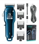 Аккумуляторный триммер для бороды и волос VGR V679 с 4 насадками и USB зарядкой 60 минут автономности профессиональный стальной Синий - изображение 1